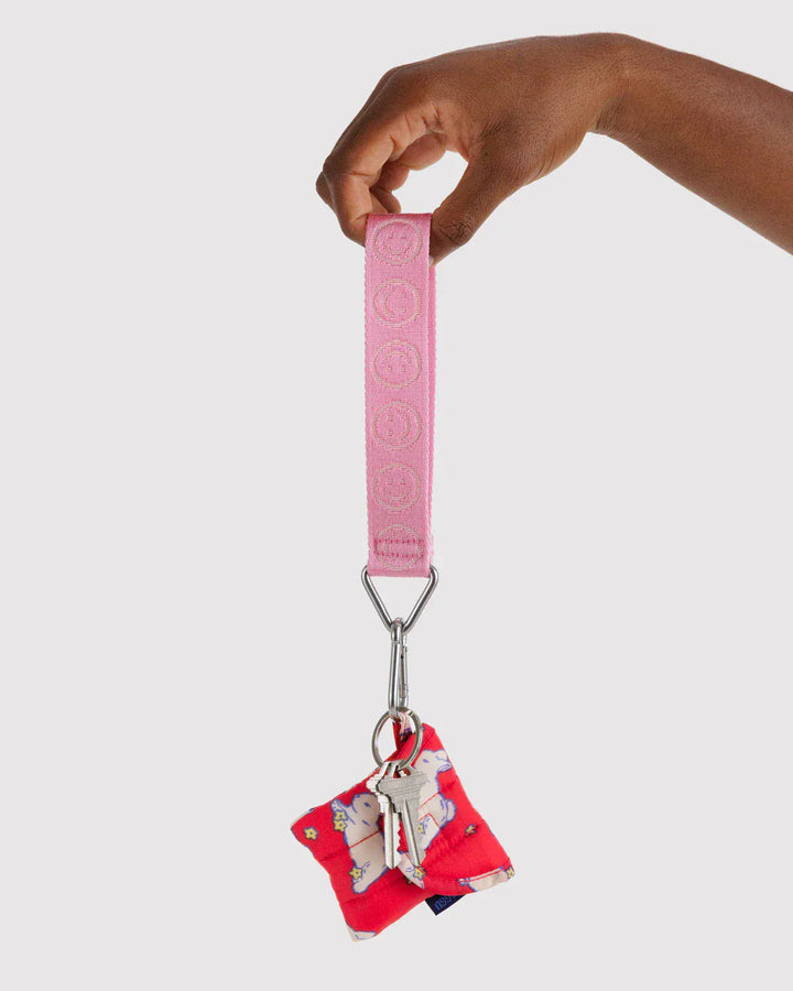 Baggu Gifts Logo Keychain | Pink Happy