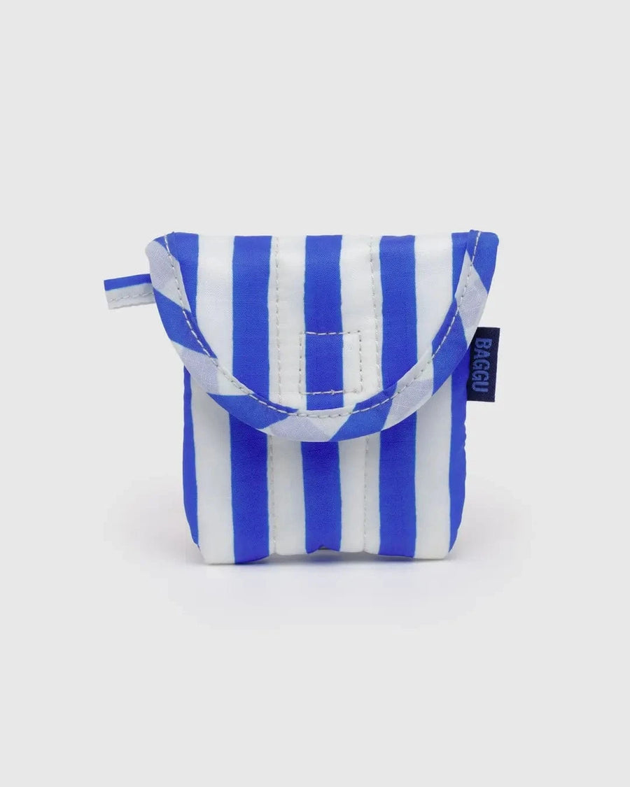 Baggu Gifts Puffy Earbuds Case | Blue Painted Stripe