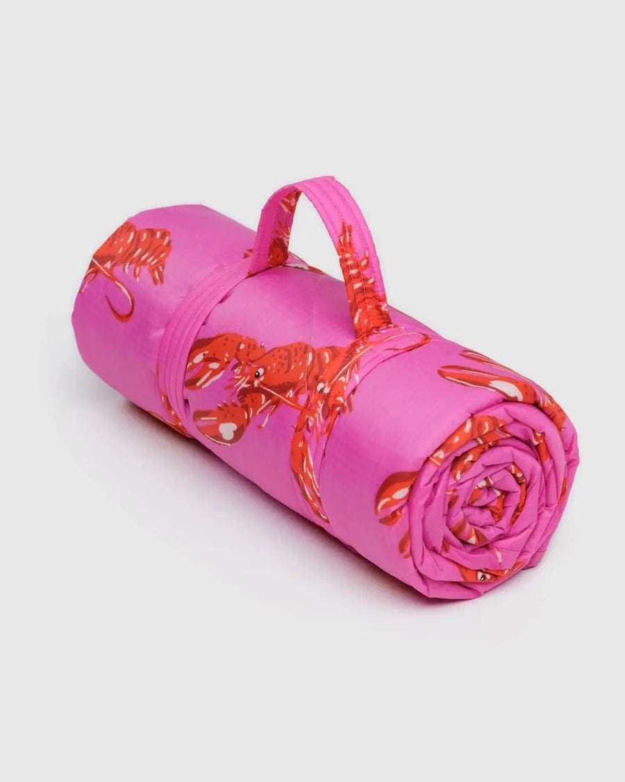Baggu Home Puffy Picnic Blanket | Pink Lobster