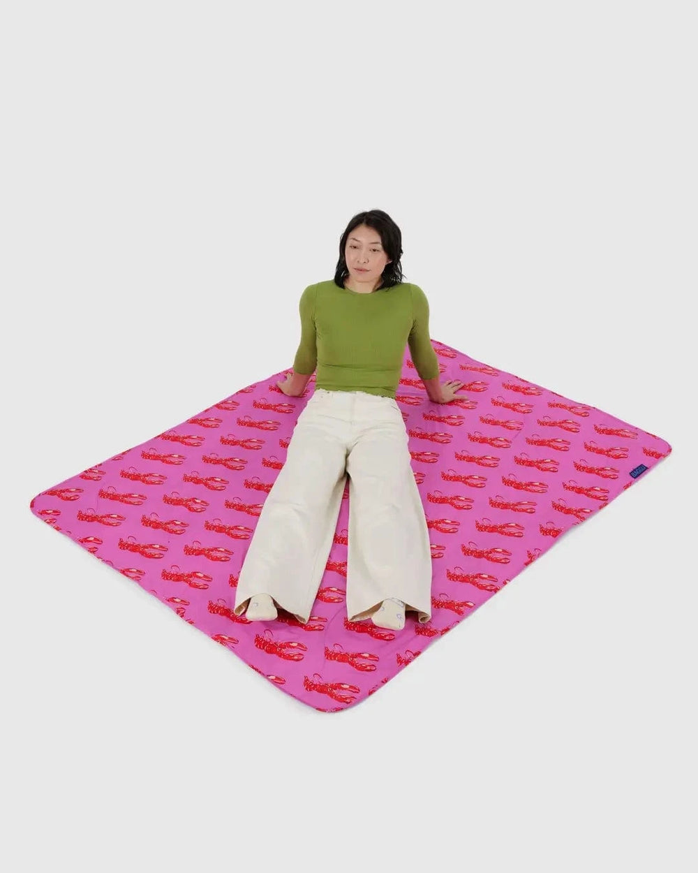 Baggu Home Puffy Picnic Blanket | Pink Lobster
