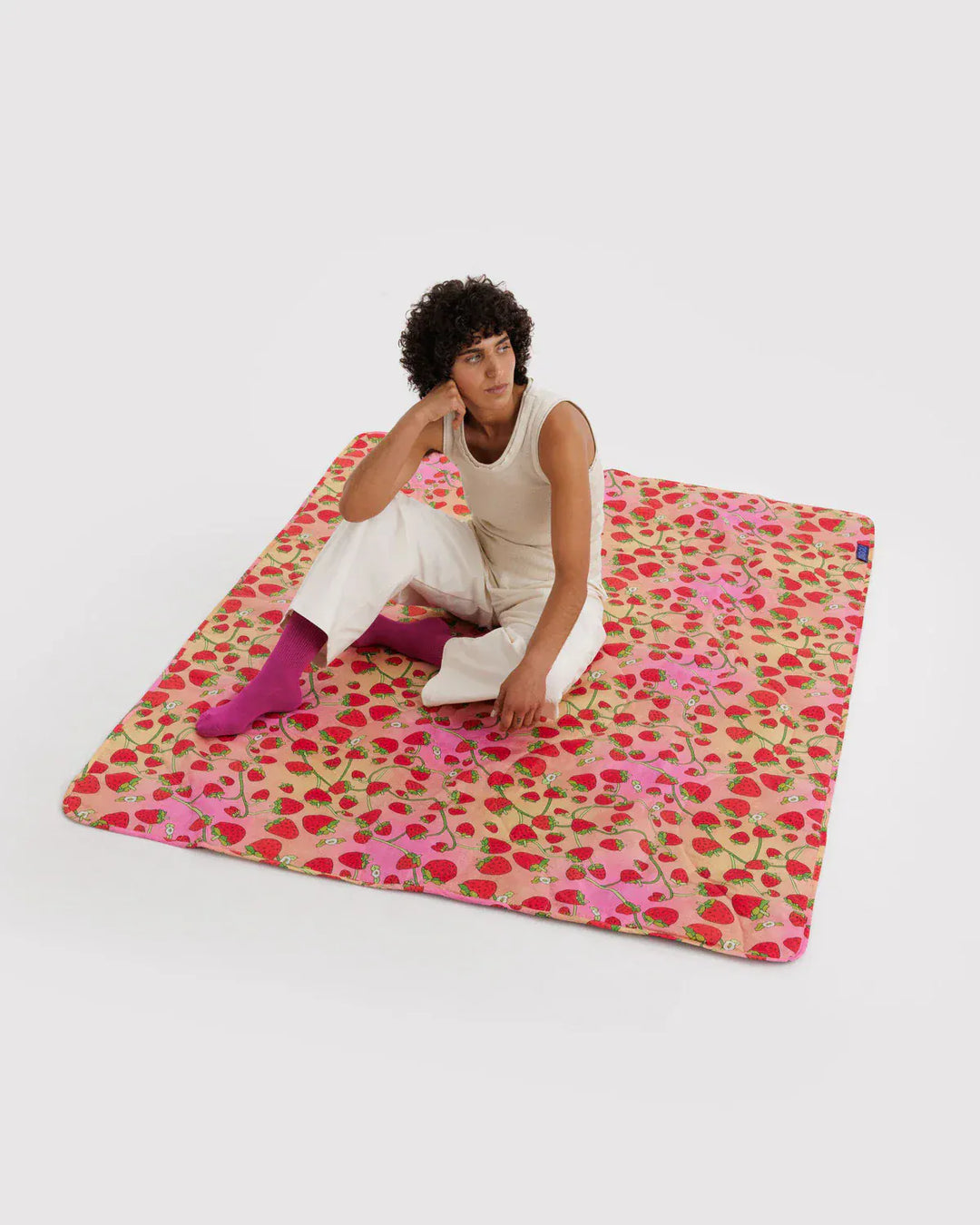 Baggu Home Puffy Picnic Blanket | Strawberry Blossom