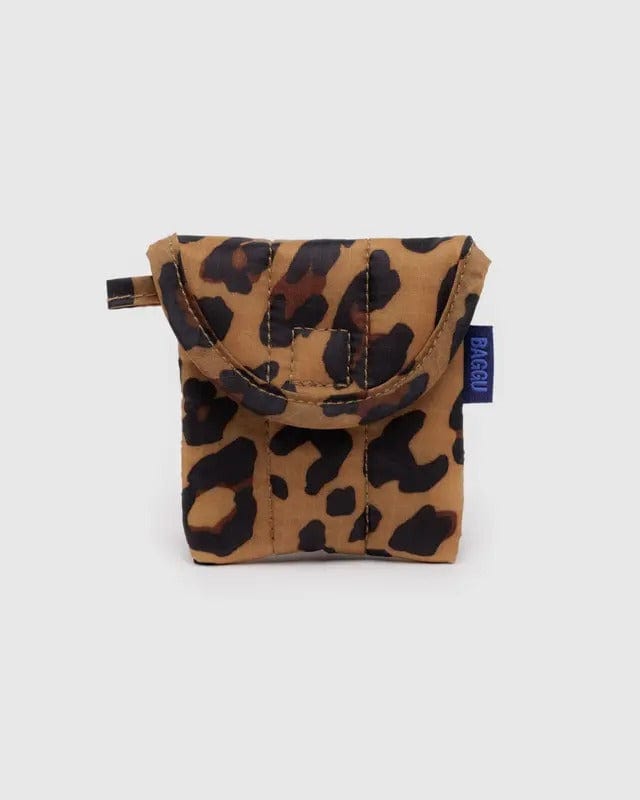 Baggu Pouch Leopard Puffy Earbuds Case | BAGGU