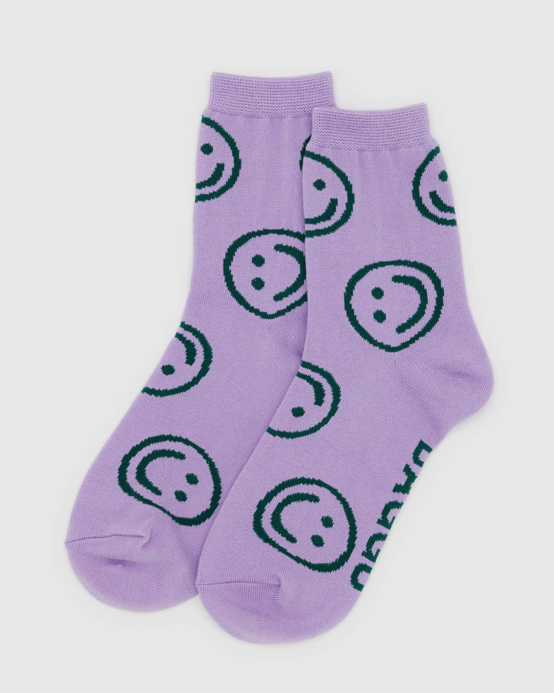 Baggu Socks Lavendar Happy / OS Crew Sock