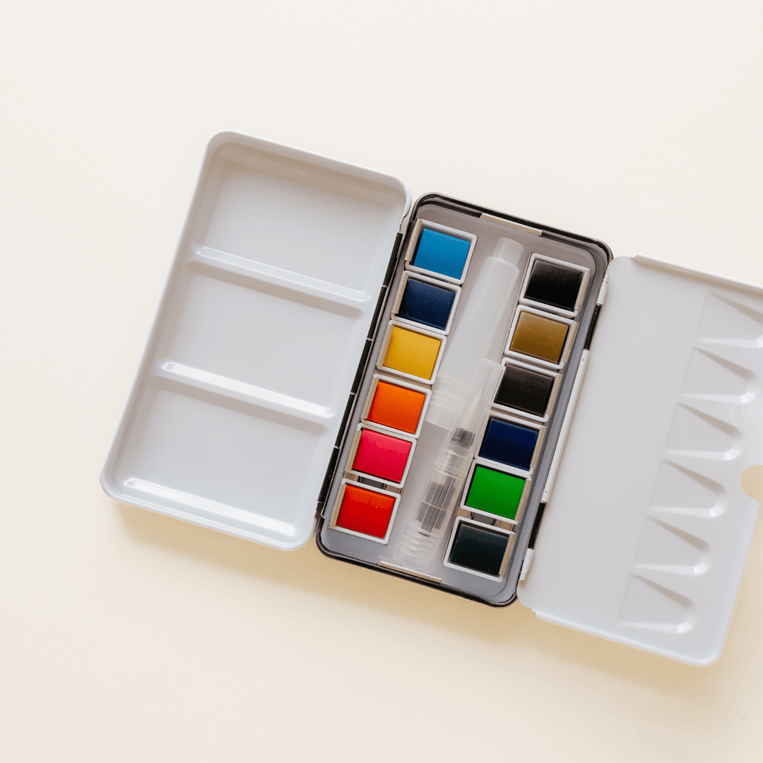 Bailey Rae Studio Gifts 12 Color Mini-Travel Watercolor Paint Palette