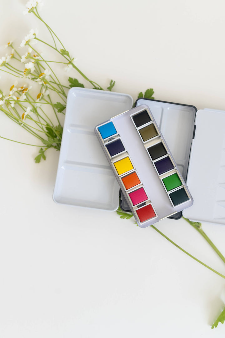 Bailey Rae Studio Gifts 12 Color Mini-Travel Watercolor Paint Palette