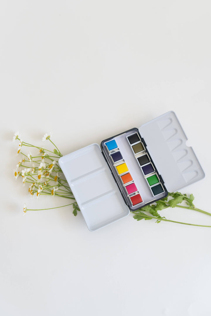 Bailey Rae Studio Gifts 12 Color Mini-Travel Watercolor Paint Palette