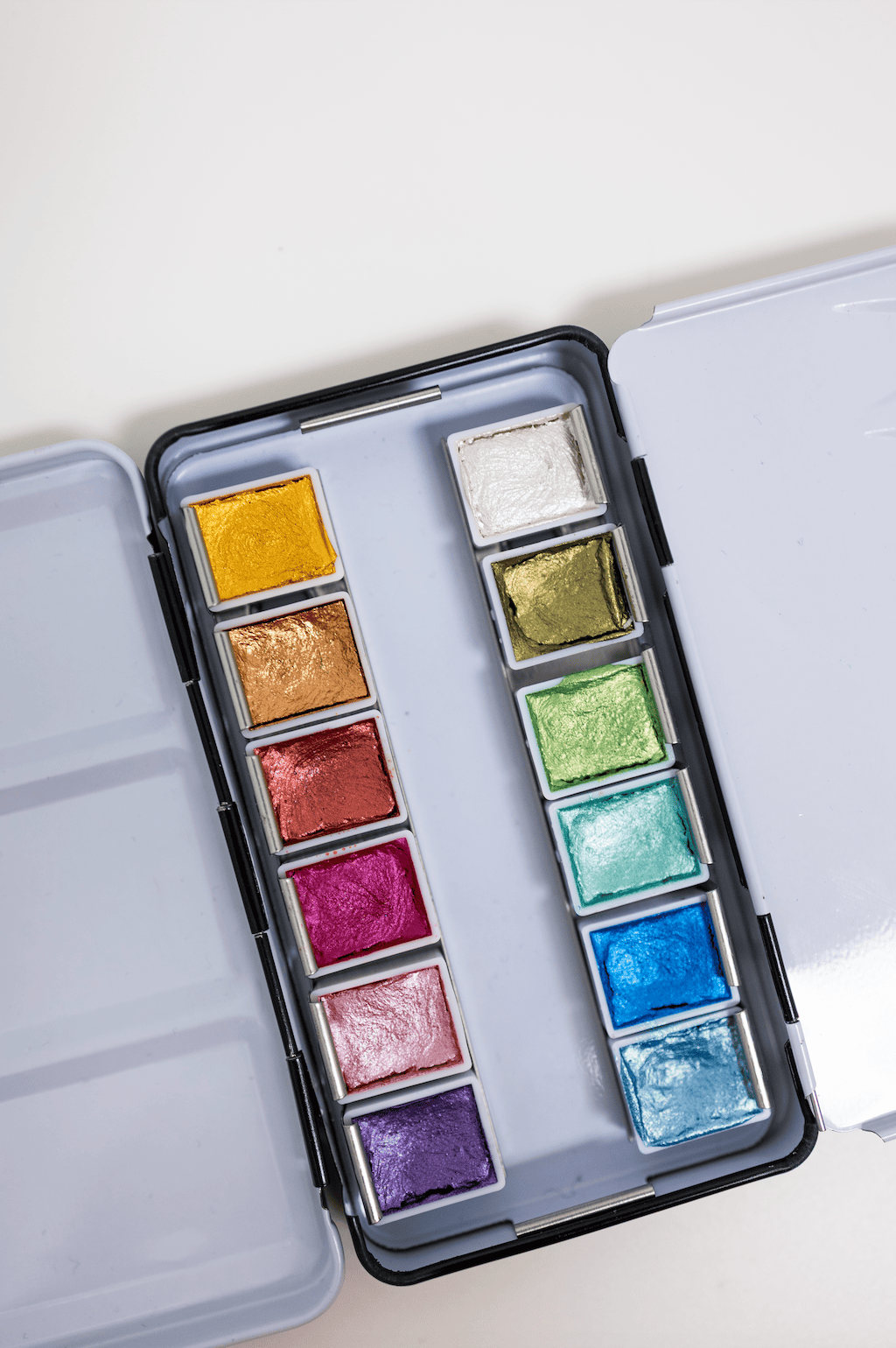 Bailey Rae Studio Gifts 12 Color Travel Metallic Watercolor Paint Palette