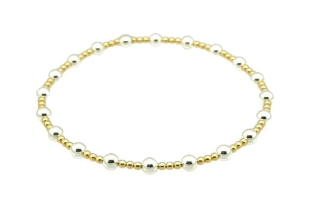 bara boheme Bracelet 2 Tone - Gold Filled "Angelina" Ball Beaded Bracelet