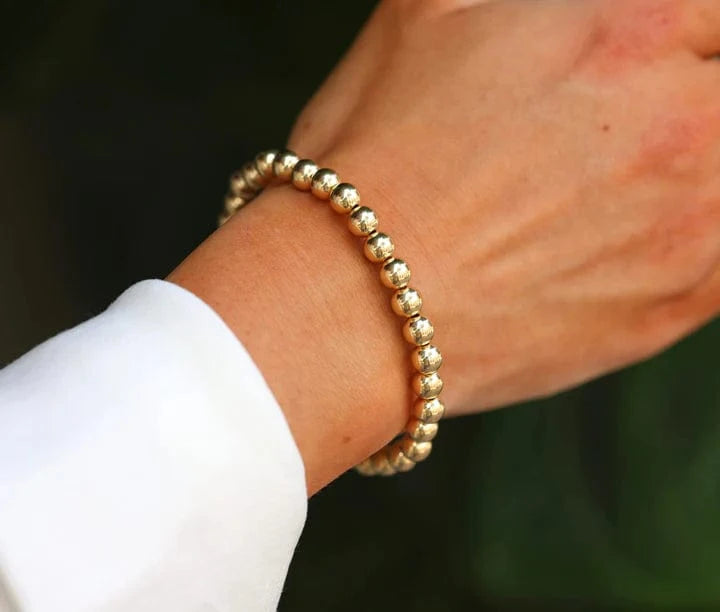 bara boheme Bracelet 6mm Classic Ball Bead Bracelet