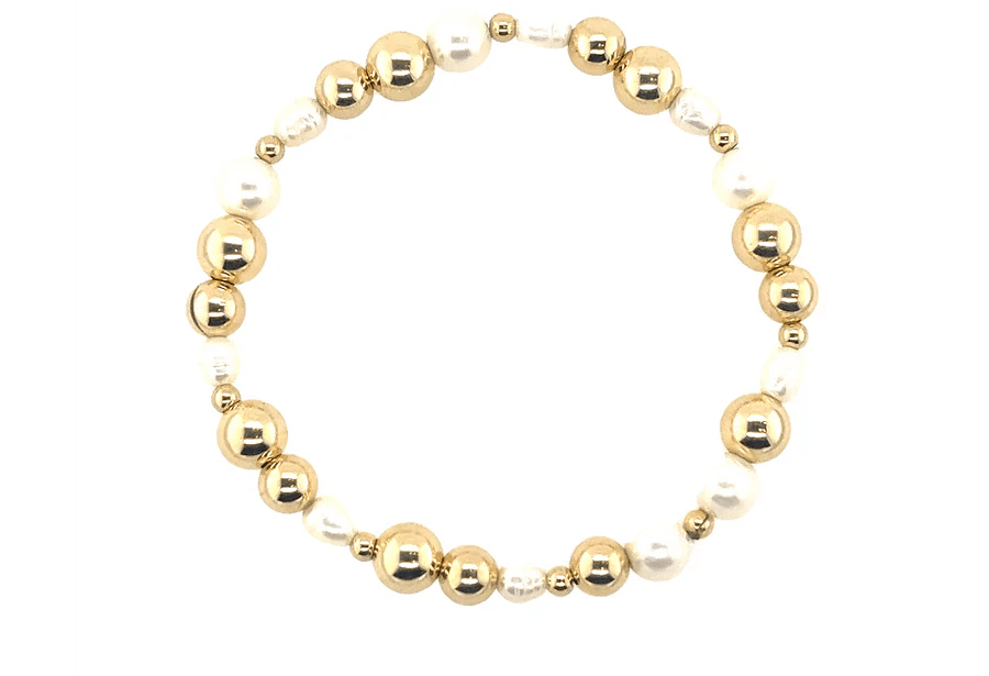 bara boheme Bracelet "Larissa" 14k Gold-filled & Pearl Beaded Bracelet