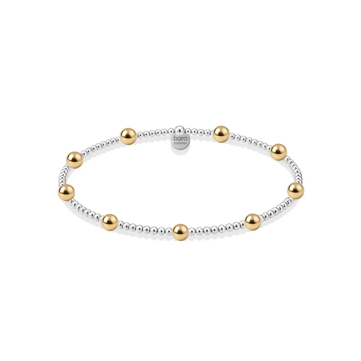 bara boheme Fashion Elea | 2 Tone Sterling Silver Beaded Bracelet with Gold Fill