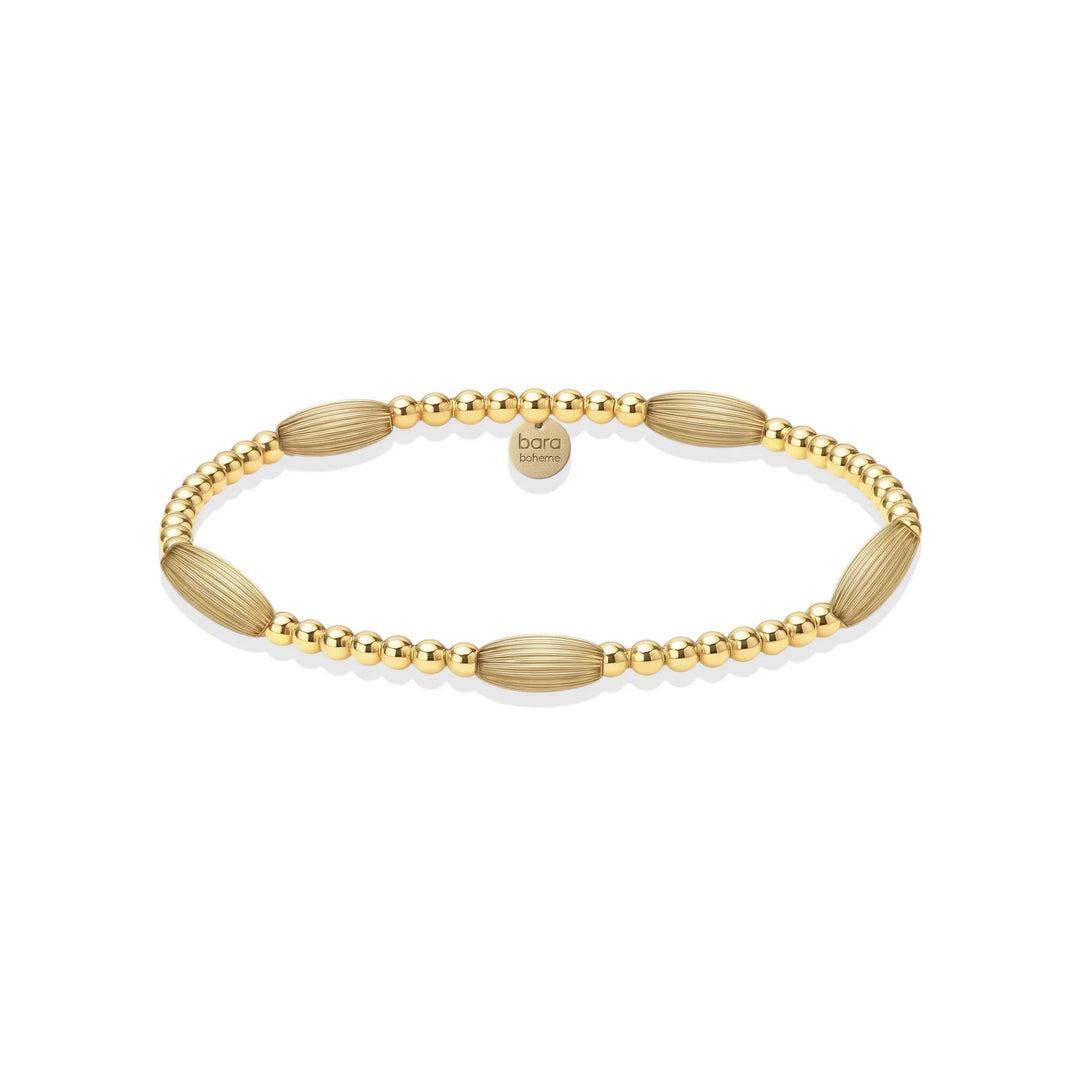 bara boheme Fashion Gold Filled "RUTI BTY" Ball and Oval Beaded Bracelet