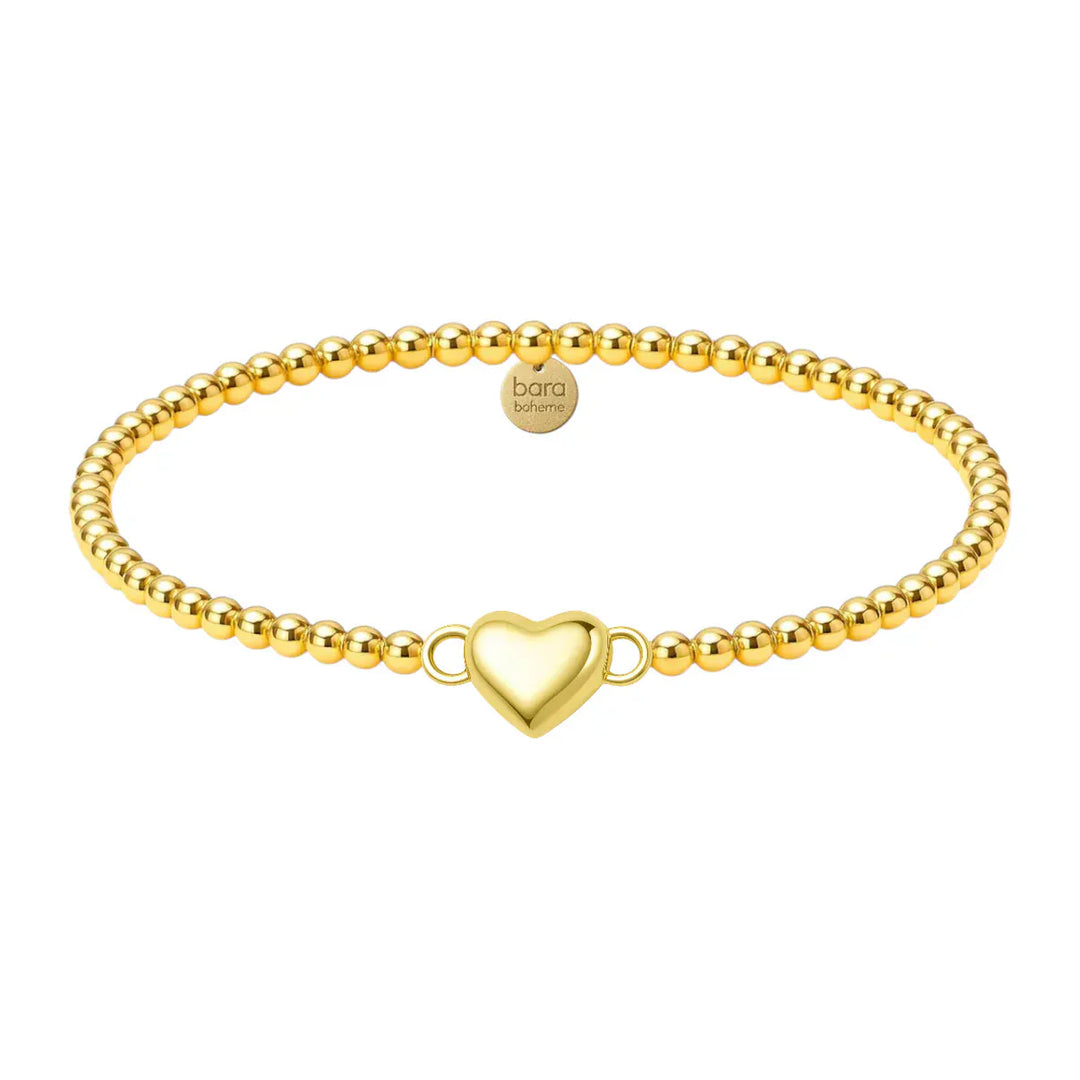 bara boheme Fashion Heart Connector | Gold Filled Charm Bracelet