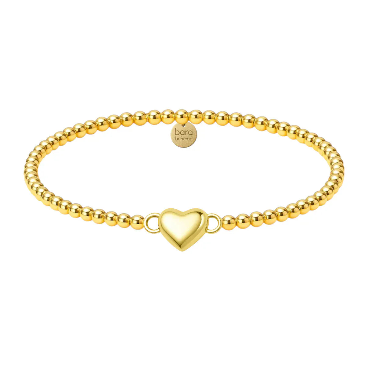 bara boheme Fashion Heart Connector | Gold Filled Charm Bracelet