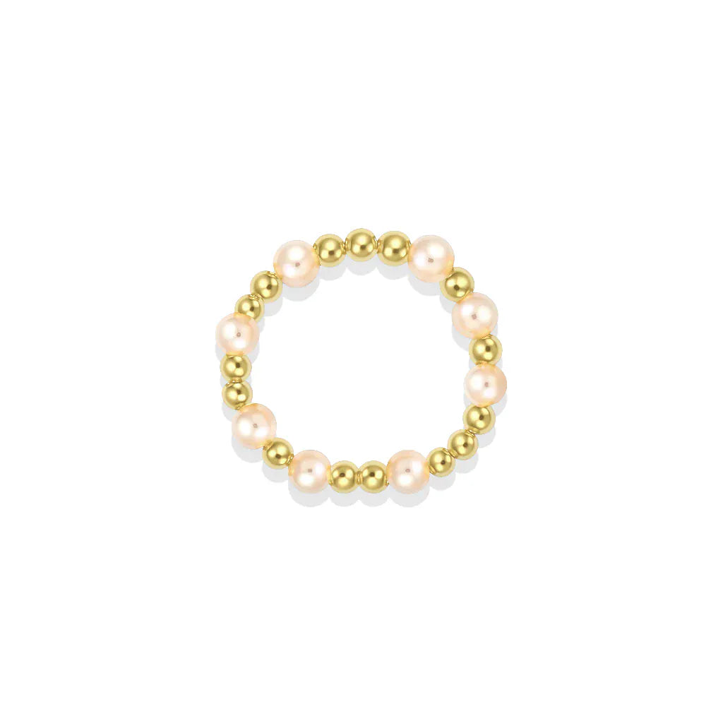 bara boheme Fashion "Melanie" 14k Gold-filled Ball & Pearl Beaded Ring