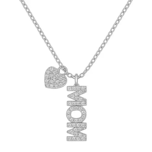 bara boheme Fashion Mom + Vertical Heart | Pave Necklace