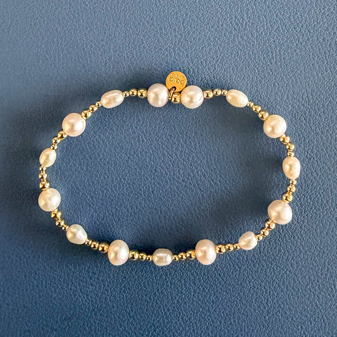 bara boheme Fashion Paige | Gold Filled Beaded Bracelet with Pearls