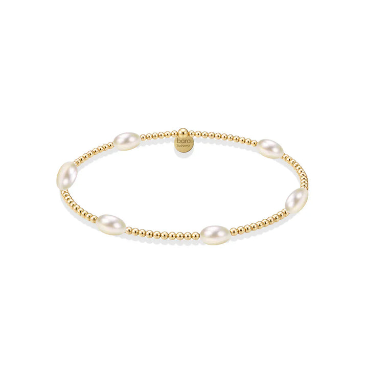 bara boheme Fashion Piper | Gold Filled Beaded Bracelet with Pearls