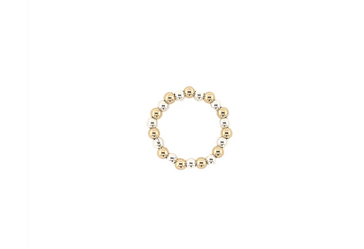 bara boheme Ring 2 Tone - Gold + Sterling Silver / 7 3mm Classic Ball Beads Rings