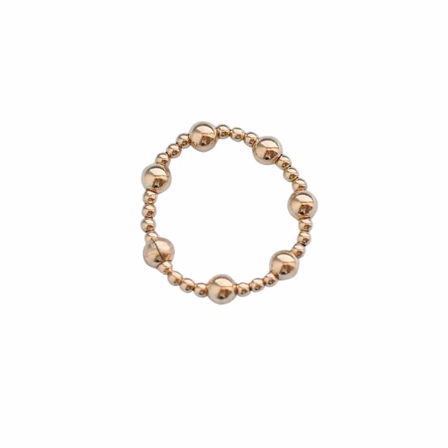 bara boheme Ring "Angelina" 14k Gold Filled Stretchy Ball Beaded Ring