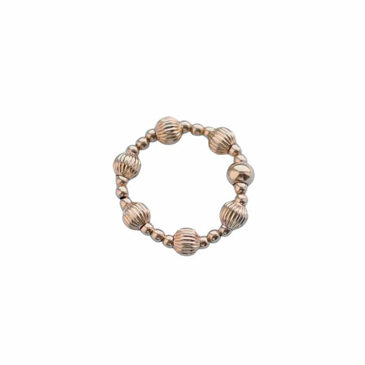 bara boheme Ring "Kenna" 14k Gold-filled Ball & Pearl Stretchy Beaded Ring