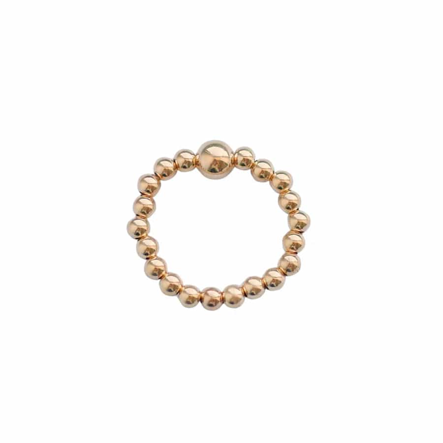 bara boheme Ring "Olivia" 14k Gold-filled Ball Stretchy Beaded Ring