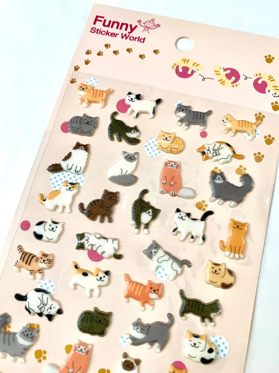 BC USA Stickers Cat Puffy Stickers