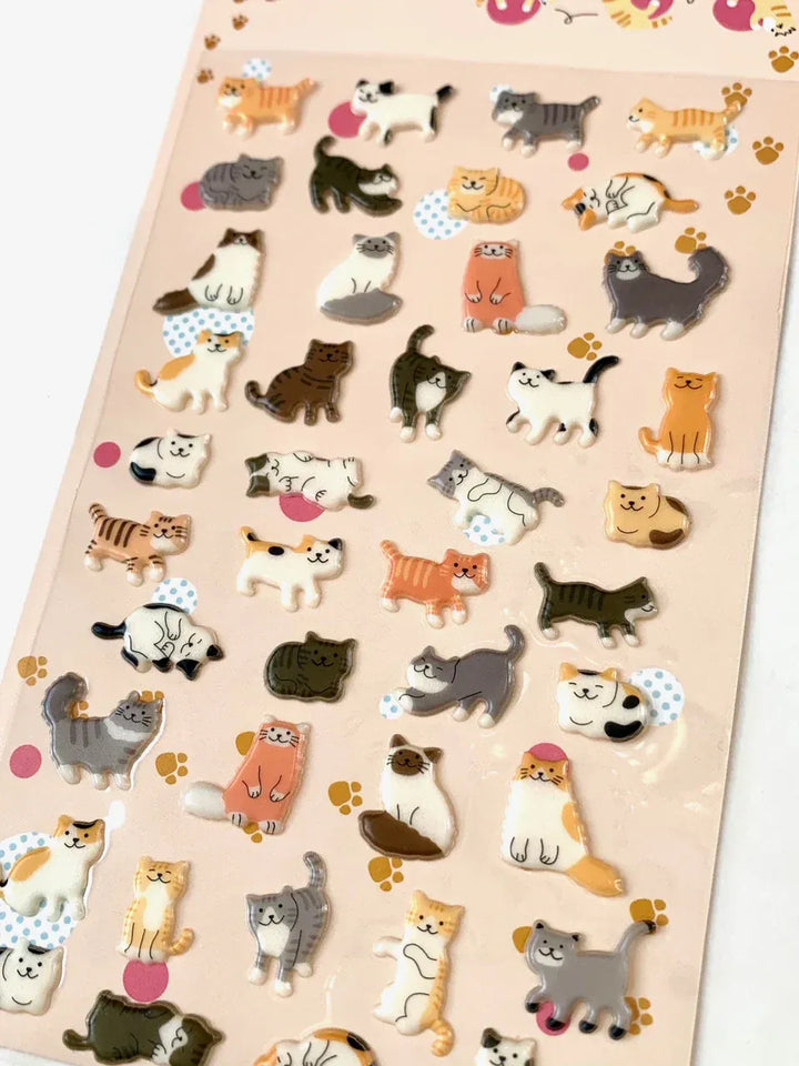 BC USA Stickers Cat Puffy Stickers