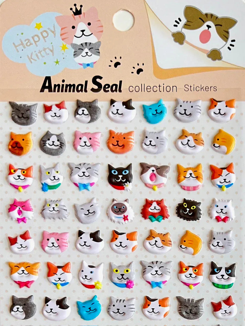 BC USA Stickers Cats Puffy Stickers