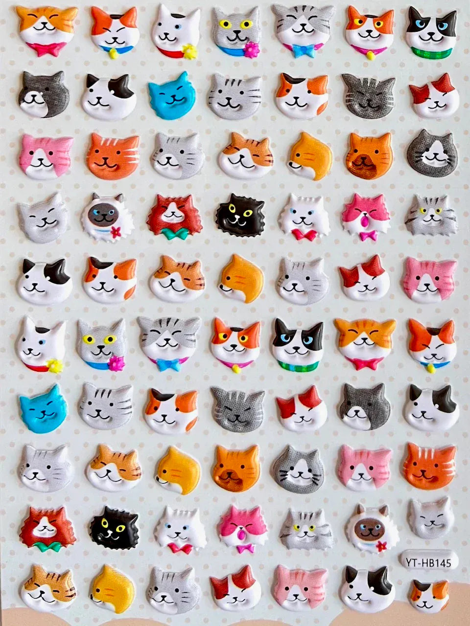 BC USA Stickers Cats Puffy Stickers
