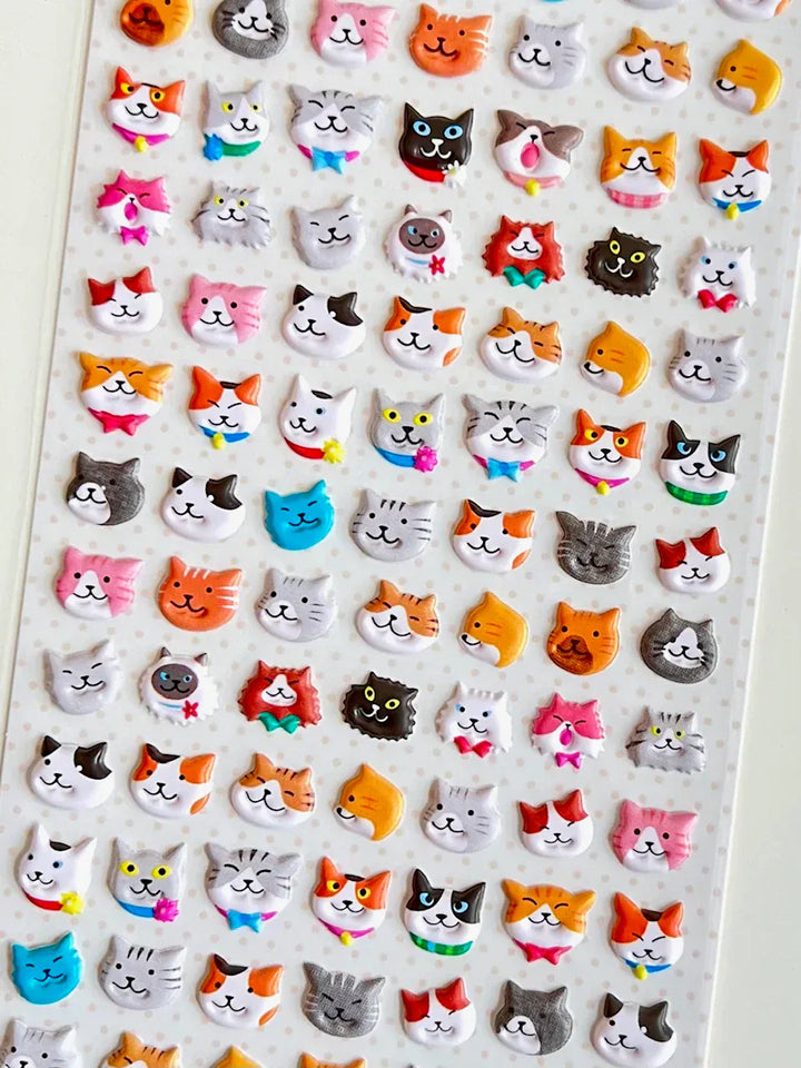 BC USA Stickers Cats Puffy Stickers