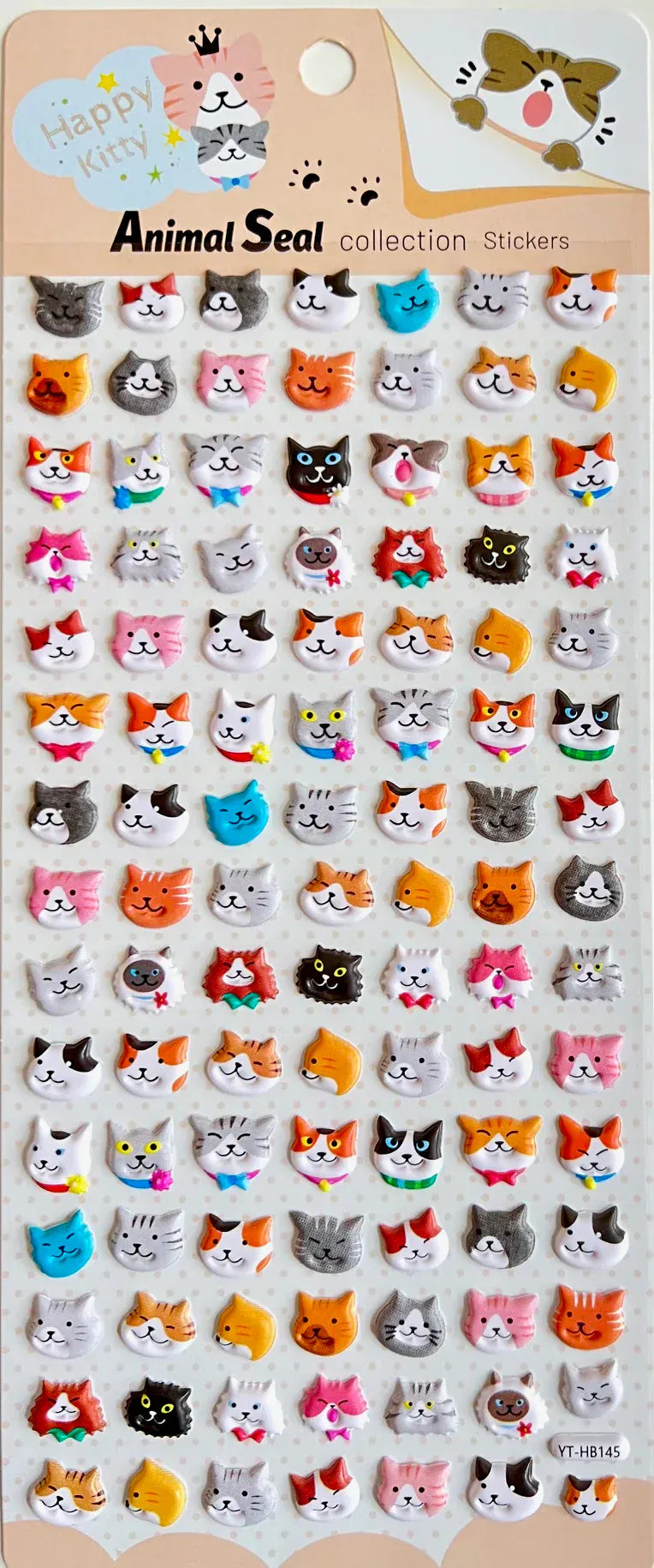 BC USA Stickers Cats Puffy Stickers