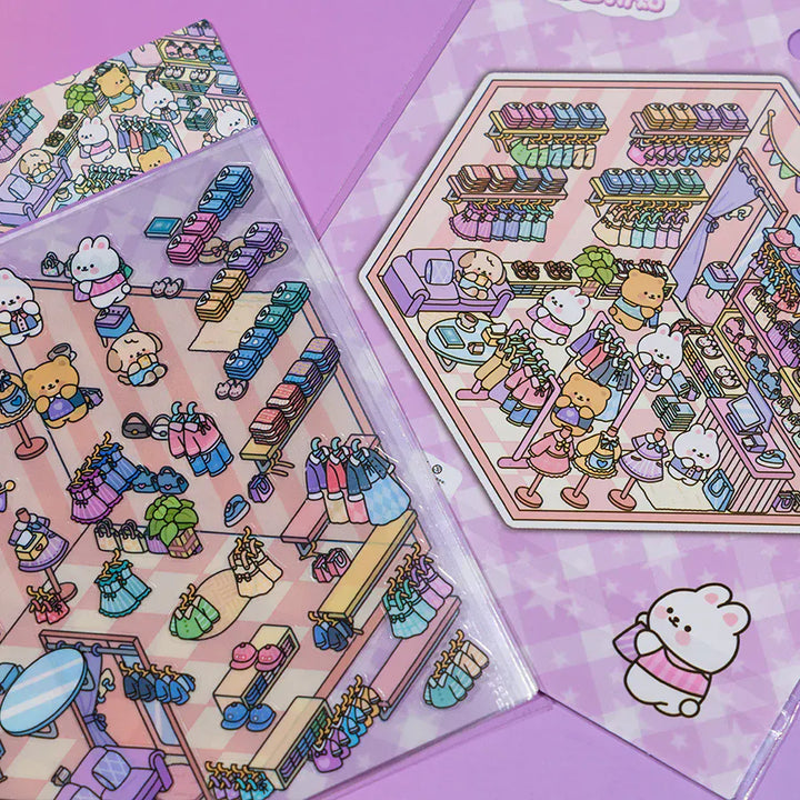 BC USA Stickers Clothing Boutique 3D Diorama Stickers - Stores