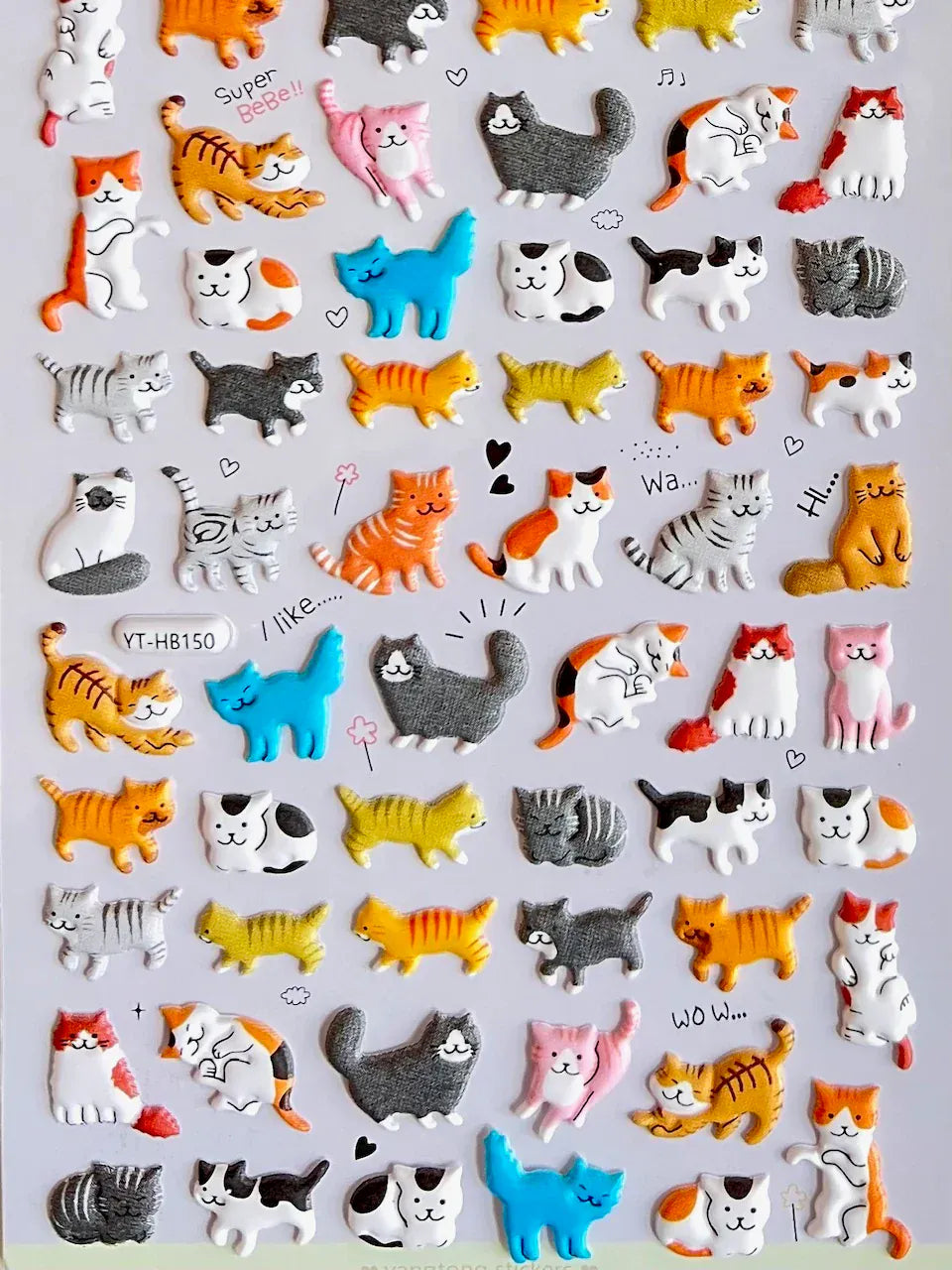 BC USA Stickers Kitten Puffy Stickers