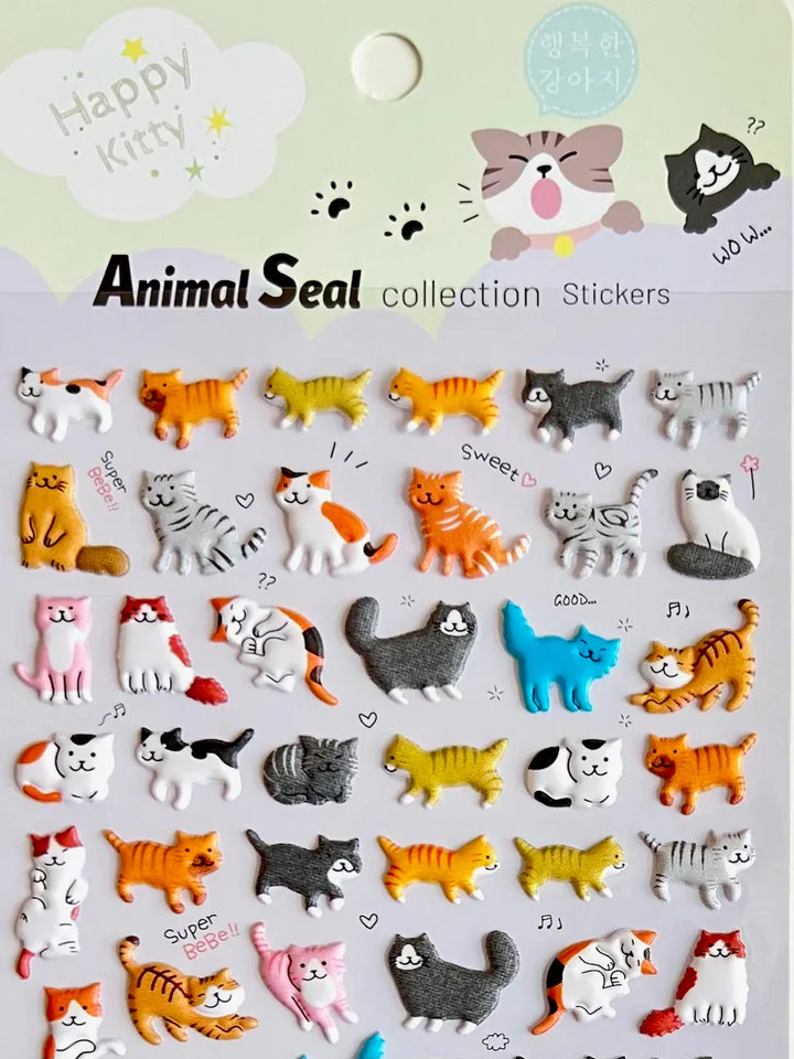 BC USA Stickers Kitten Puffy Stickers