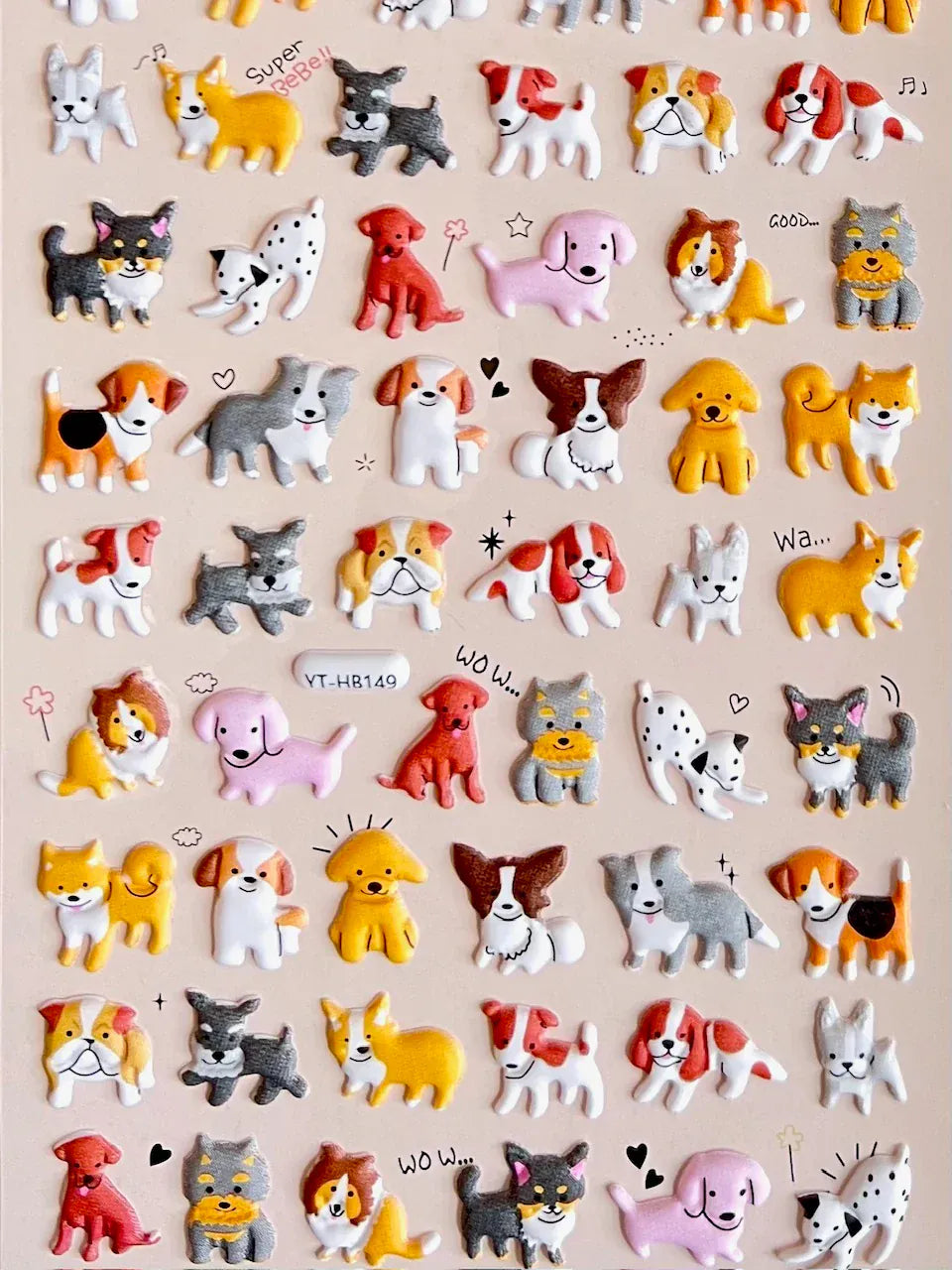 BC USA Stickers Puppy Puffy Stickers