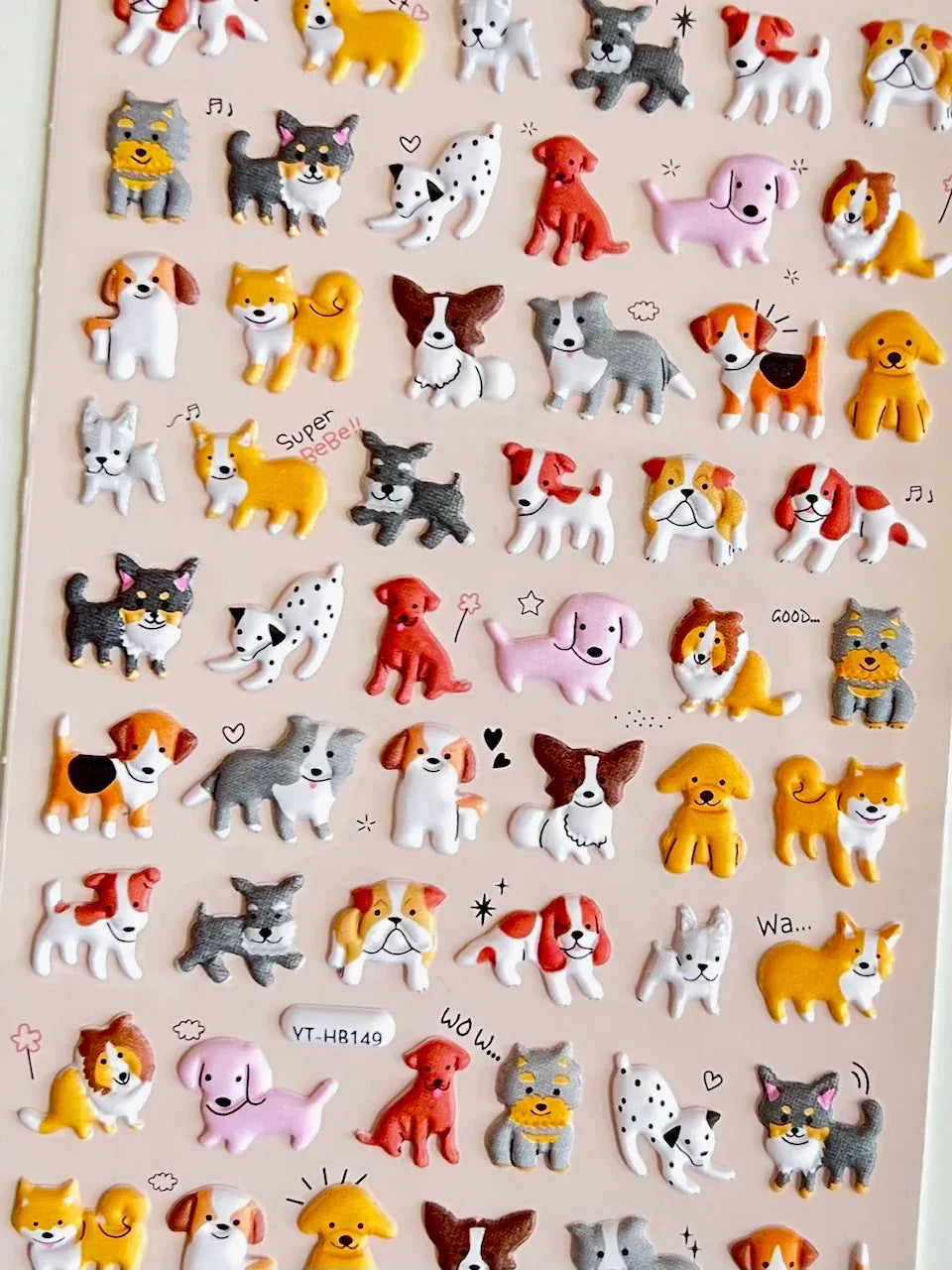 BC USA Stickers Puppy Puffy Stickers