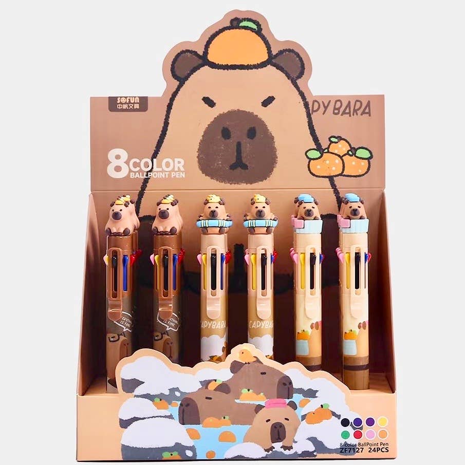 BCmini Capybara 8-Color Retractable Ball Pen