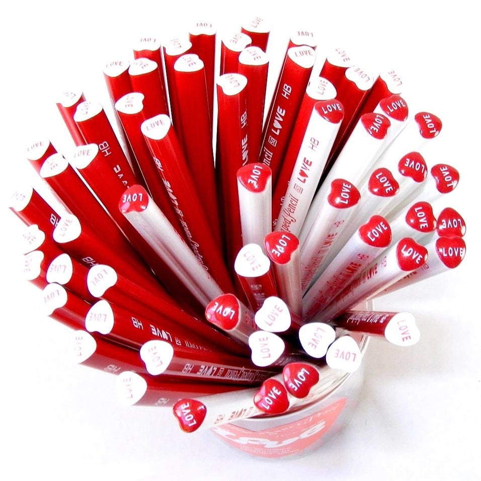 BCmini Pen and Pencils Love Heart Shaped Pencil