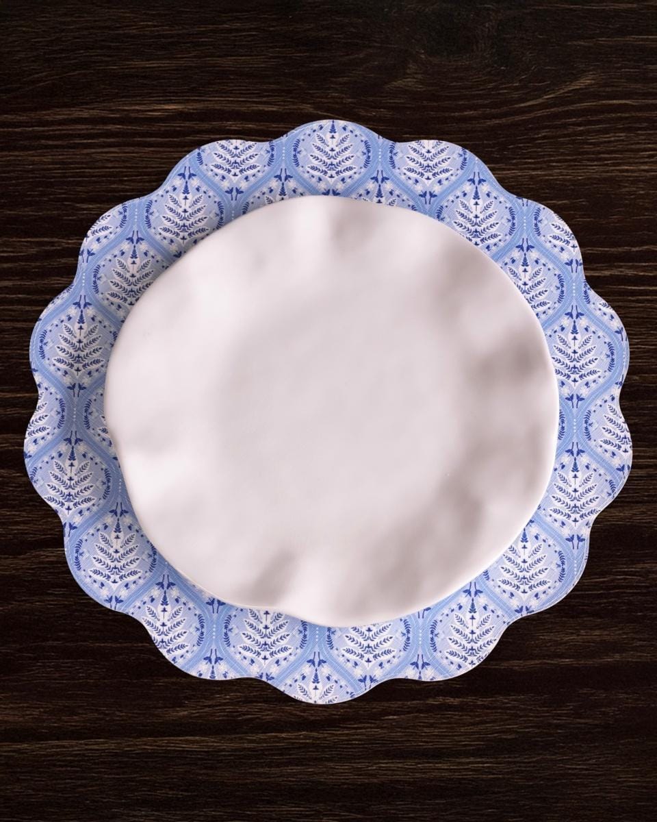 Beatriz Ball Home VIDA Blooms & Branches Reversible Round Placemats Set of 4 Navy & Green