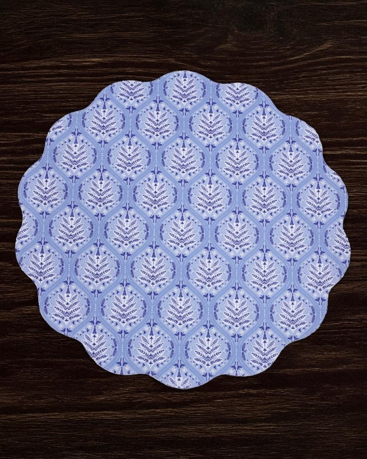 Beatriz Ball Home VIDA Blooms & Branches Reversible Round Placemats Set of 4 Navy & Green
