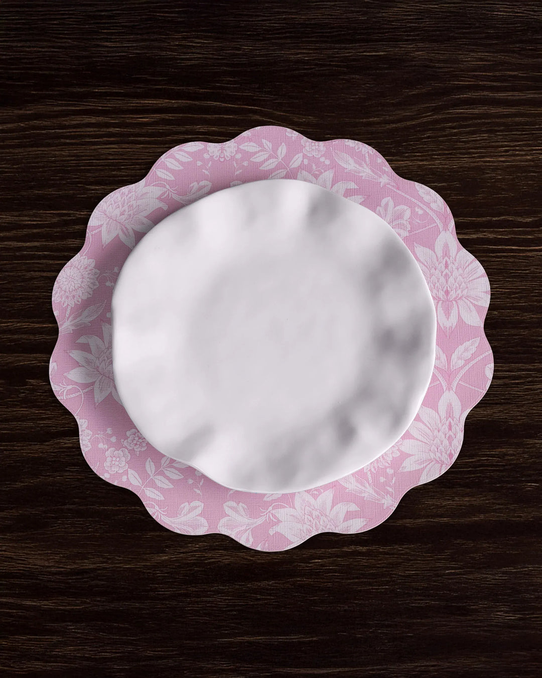 Beatriz Ball Home VIDA Butterfly Garden & Flowers Reversible Round Placemats Set of 4 Pastels