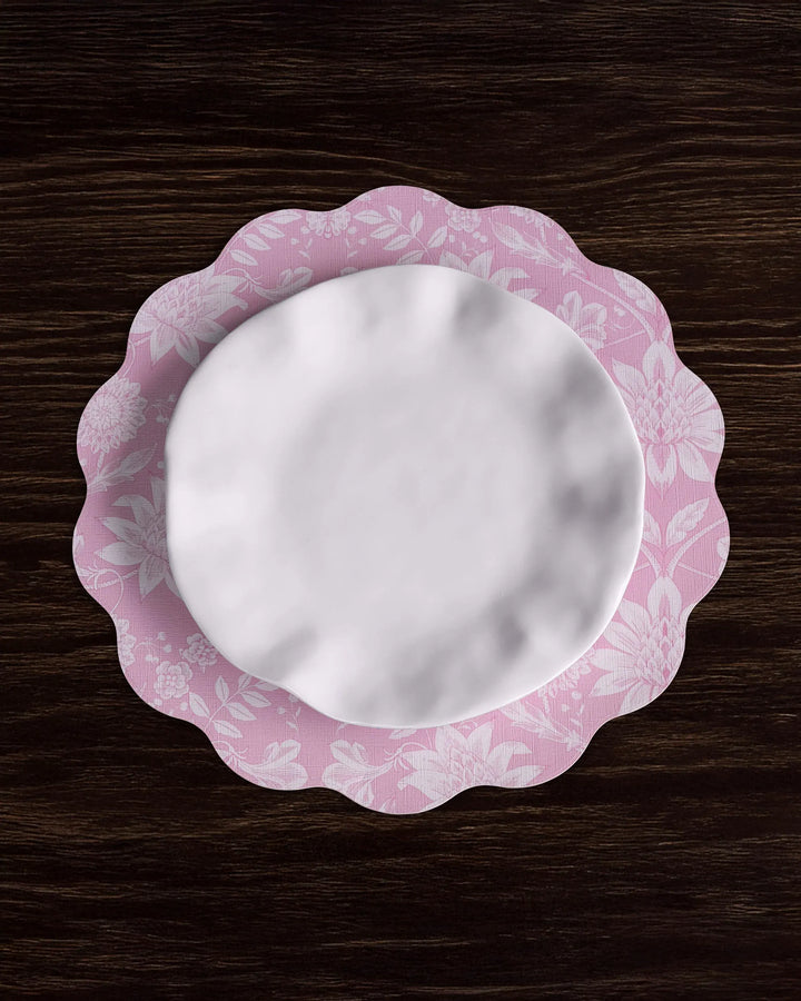 Beatriz Ball Home VIDA Butterfly Garden & Flowers Reversible Round Placemats Set of 4 Pastels