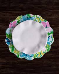 Beatriz Ball Home VIDA Butterfly Garden & Flowers Reversible Round Placemats Set of 4 Pastels