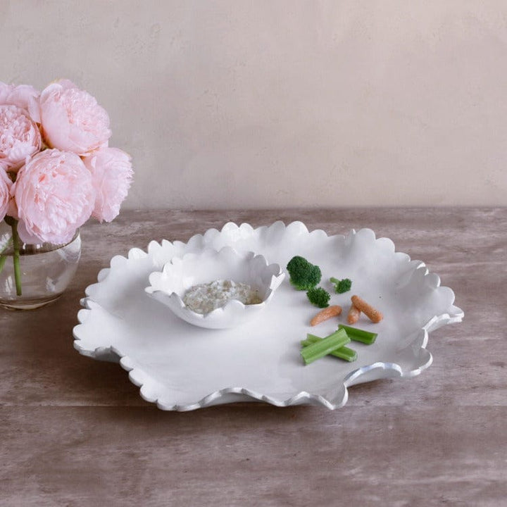 Beatriz Ball Home VIDA Colette Round Platter with Mini Dip Bowl (White)