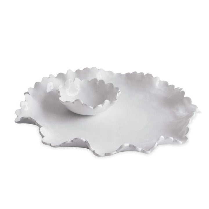 Beatriz Ball Home VIDA Colette Round Platter with Mini Dip Bowl (White)