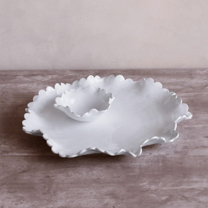 Beatriz Ball Home VIDA Colette Round Platter with Mini Dip Bowl (White)