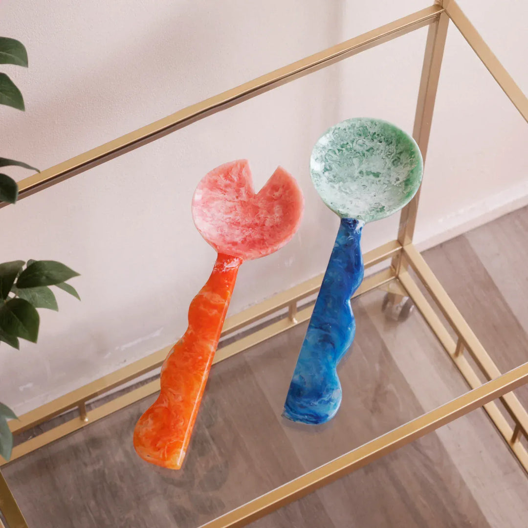 Beatriz Ball Home VIDA Resin Salad Servers (Orange and Blue)