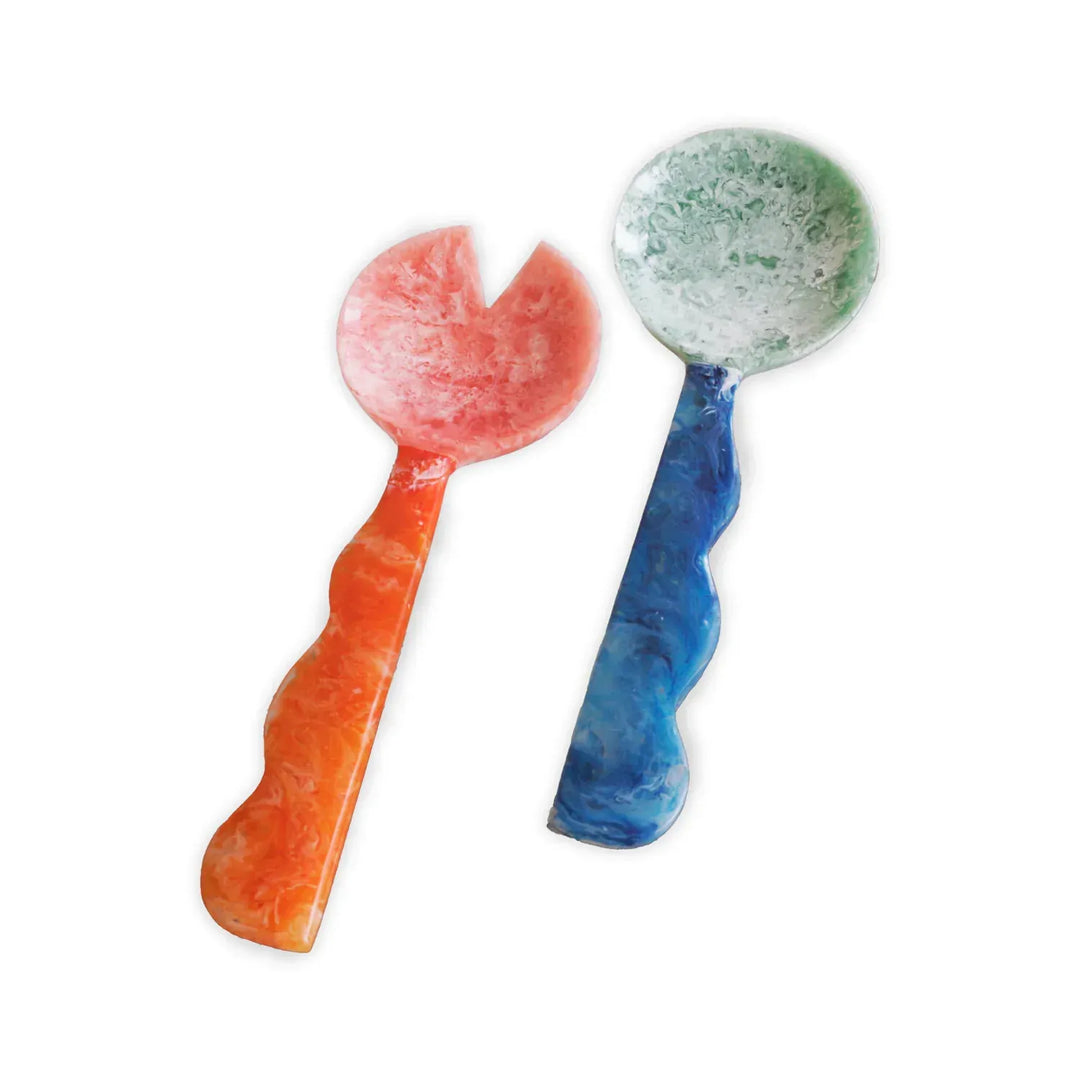 Beatriz Ball Home VIDA Resin Salad Servers (Orange and Blue)