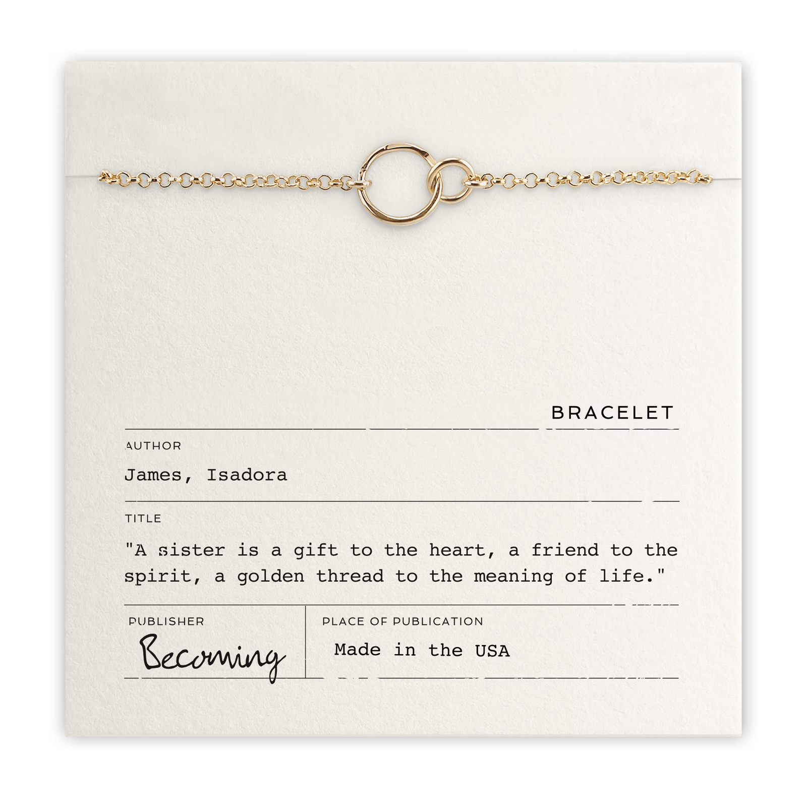 Becoming Jewelry Fashion Gold Fill Sisters Bracelet